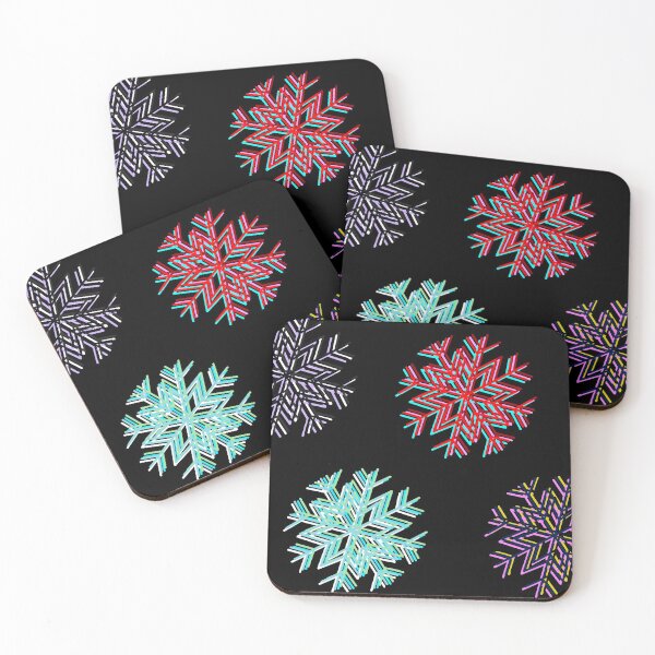 Item preview, Light and dark and vivid multicolored snowflakes 3D style designed and sold by BV-creas.