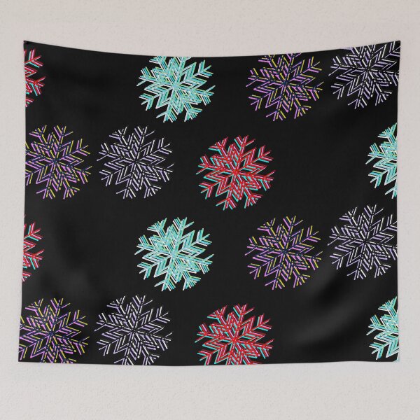 Item preview, Light and dark and vivid multicolored snowflakes 3D style designed and sold by BV-creas.