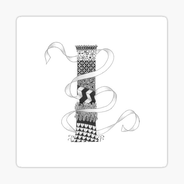 Zentangle®-Inspired Art - Tangled Alphabet - I Sticker