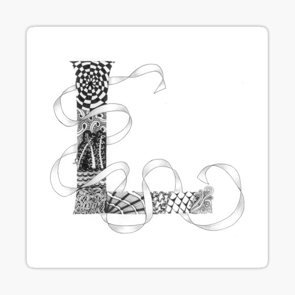 Zentangle®-Inspired Art - Tangled Alphabet - L Sticker