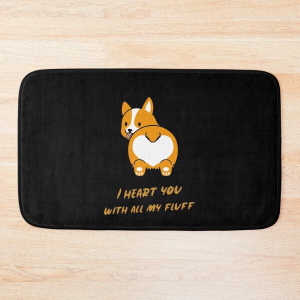 Item preview, I heart you with all my fluff- cute cartoon corgi butt- graphic design- light edition designed and sold by josephsteez.