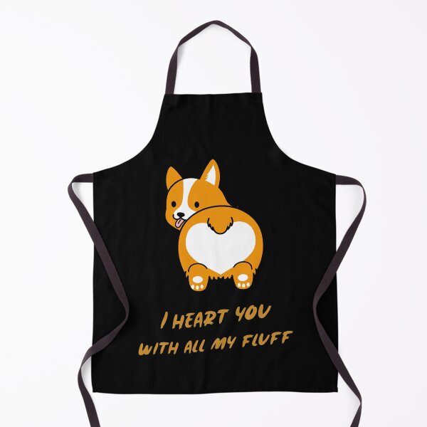 Item preview, I heart you with all my fluff- cute cartoon corgi butt- graphic design- light edition designed and sold by josephsteez.