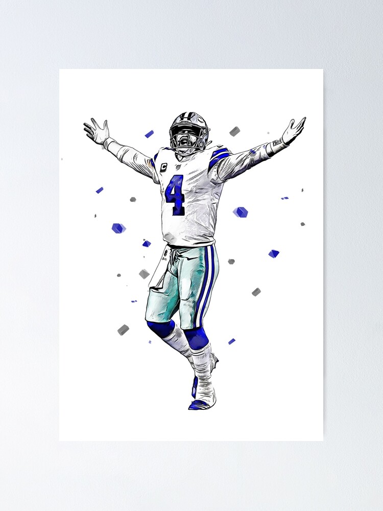 Dak Prescott poster Dallas Cowboy wall art, Dallas Cowboy