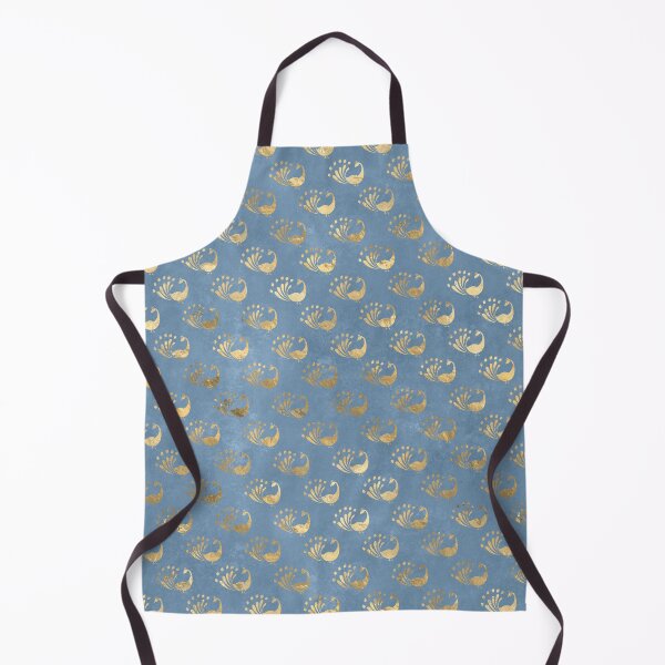 Item preview, An ornate peacock gold on blue design designed and sold by AnnieHochmann.