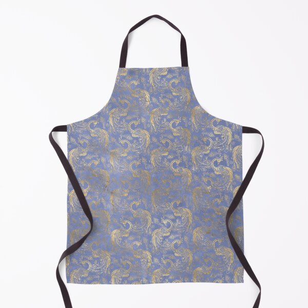 Item preview, An ornate peacock gold on blue design designed and sold by AnnieHochmann.