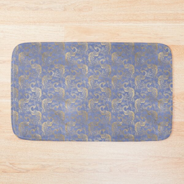 Item preview, An ornate peacock gold on blue design designed and sold by AnnieHochmann.