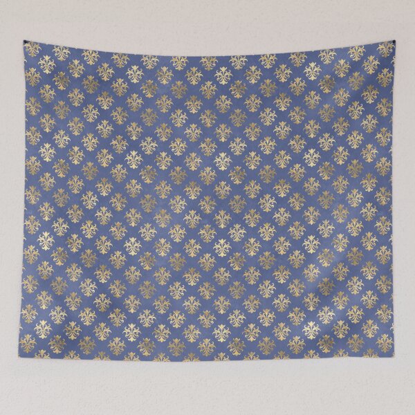 Item preview, An ornate damask gold on blue, purple, mauve design designed and sold by AnnieHochmann.