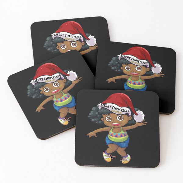 Item preview, Little Black Girl Magic Melanin Puff Afro Santa Merry Christmas designed and sold by Black Queens.