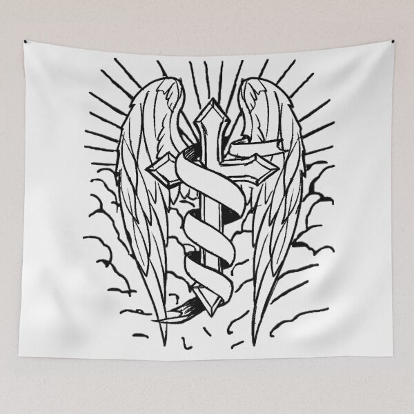 Item preview, Christian Angel winged cross  designed and sold by Hypnotees.