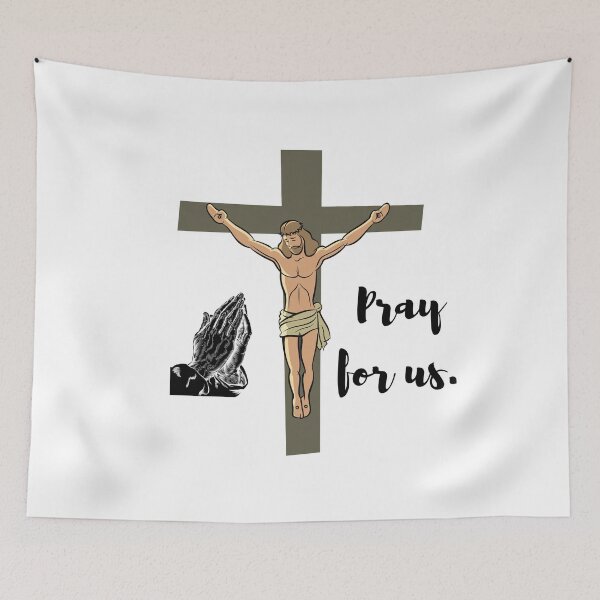 Item preview, Pray For Us. Jesus On The Cross Son Of God (Jesus Christ) designed and sold by OneCherubim.