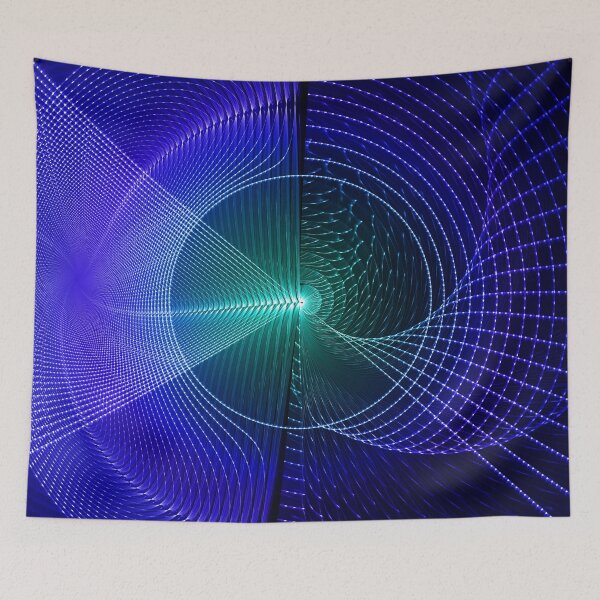 Artikelvorschau, Psytrance Design - Psychedelisches geometrisches Fraktal - Minimal - Blau Türkis entworfen und verkauft von JordanHolmes.