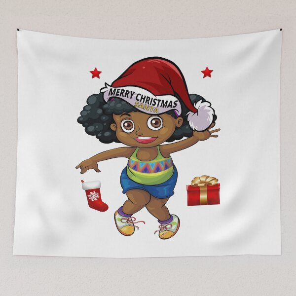 Item preview, Little Black Girl Magic Melanin Puff Merry Christmas Afro Santa  designed and sold by Black Queens.