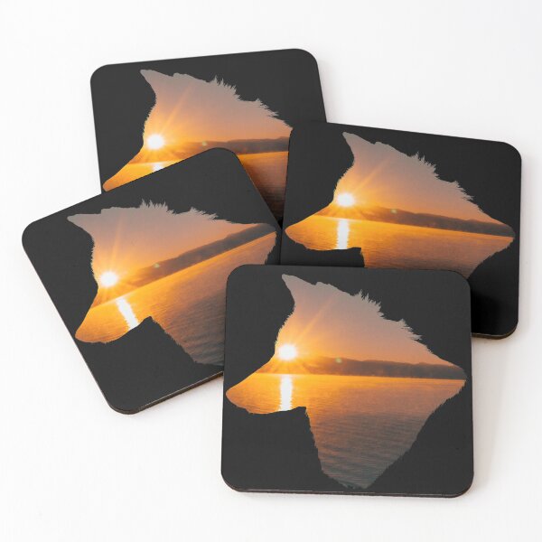Item preview, Sunrise Over the Lake Wolf Silhouette designed and sold by Zurickdesigns.