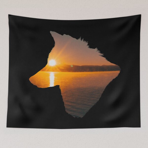 Item preview, Sunrise Over the Lake Wolf Silhouette designed and sold by Zurickdesigns.