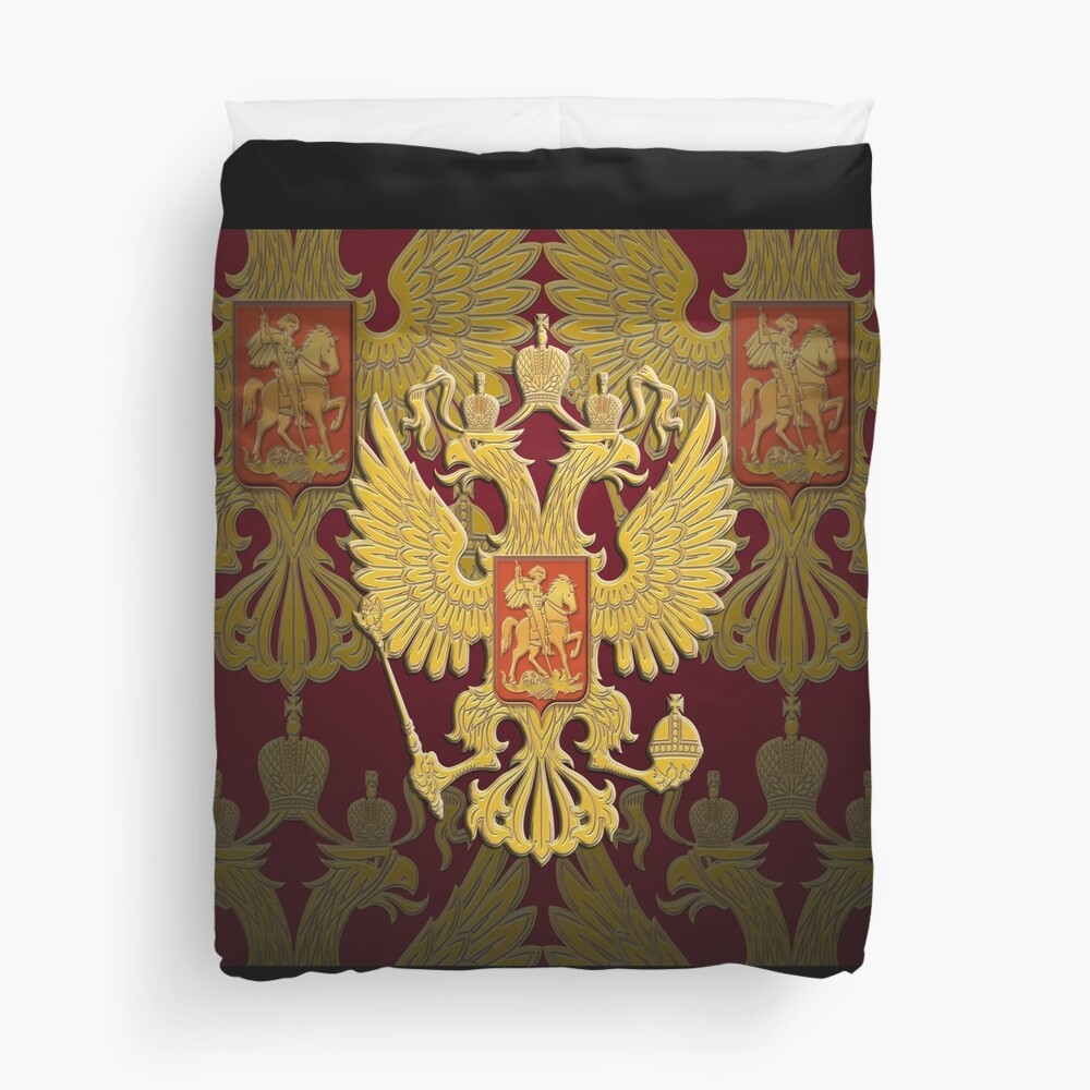 Coat of arms pattern Russia Duvet Cover