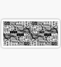analog synthesizer modular system - black and white illustration Sticker