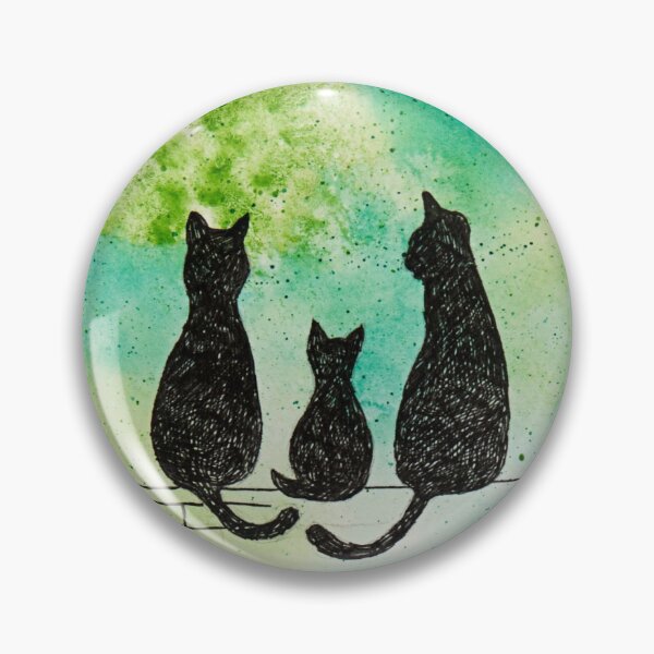 Item preview, Midnight Cat Family in Green designed and sold by Gillian Cross.