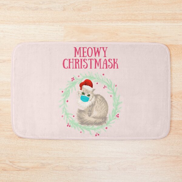Item preview, Meowy Christmask Cute Christmas Cat designed and sold by The Little Wood Cottage.