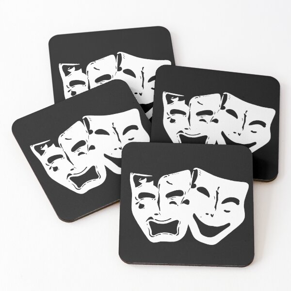 Item preview, Comedy and Tragedy Drama Theatre Mask White designed and sold by Morganatic.