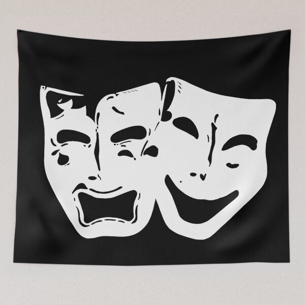 Item preview, Comedy and Tragedy Drama Theatre Mask White designed and sold by Morganatic.