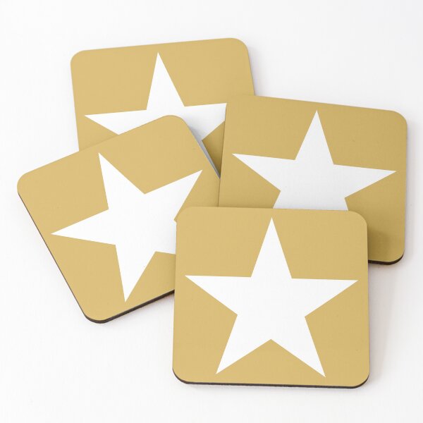 Item preview, Single 1 WHITE STAR on a GOLD Background designed and sold by RachelMacht.