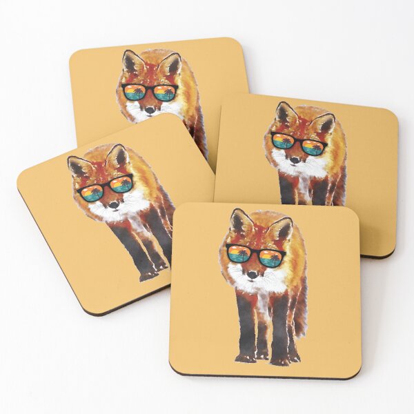 Item preview, Foxy Fox - Hand painted with sunglasses designed and sold by Fruitsome.