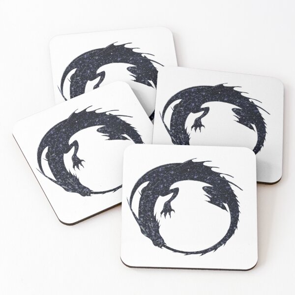 Item preview, Ouroboros. Black dragon eating its  oun tail. Mix media. designed and sold by Natalia  Tan.
