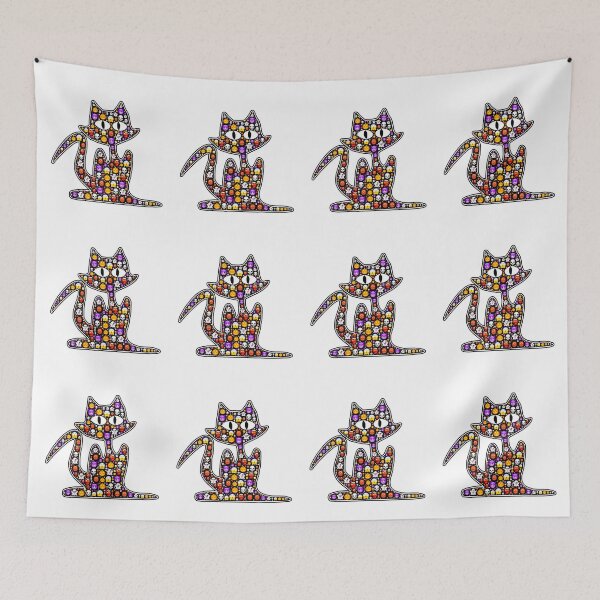 Item preview, Beautiful and Scary Cat with Emojis designed and sold by Shekevara.
