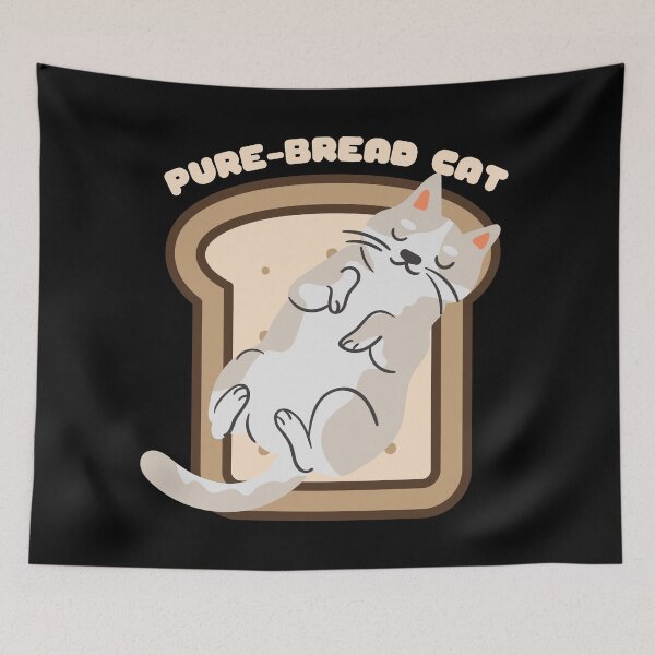 Item preview, Pure-Bread Cat Purebred Feline Perfect Gift for Cat Owners and Cat Lovers Cat on a Piece of Toast designed and sold by Nathalie Aynié.