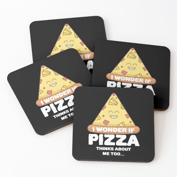 Item preview, Funny Pizza Happy - I Wonder If Pizza Think About Me Too Joke designed and sold by jacks-tees.