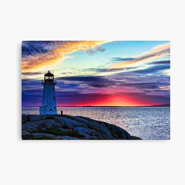 Red Sky at Peggy's Cove Metal Print