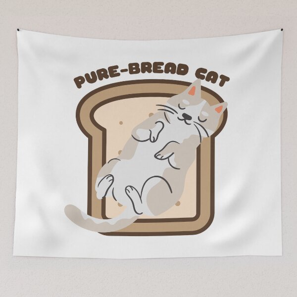 Item preview, Pure-Bread Cat Purebred Feline Perfect Gift for Cat Owners and Cat Lovers Cat on a Piece of Toast designed and sold by Nathalie Aynié.