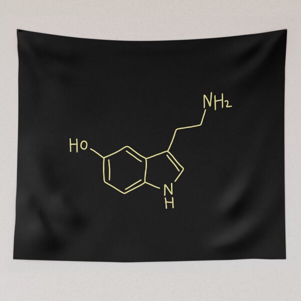 Item preview, Yellow Serotonin Molecule Hand Drawn designed and sold by illhustration.