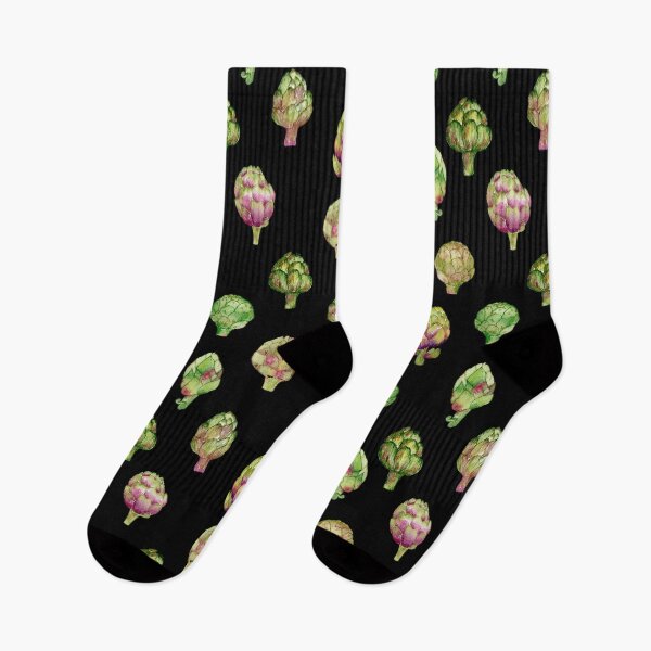 Item preview, Artichoke on black watercolor pattern designed and sold by AnjeseAnna.