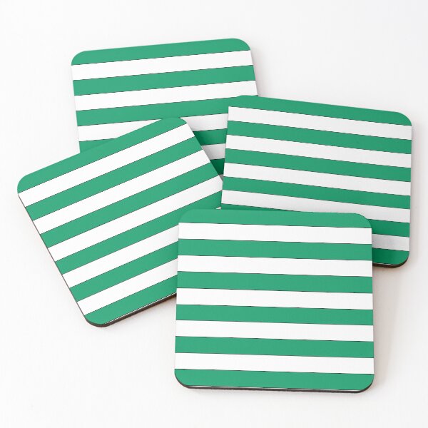 Item preview, Retro green & white hoops team colours designed and sold by NiceEggThreads.