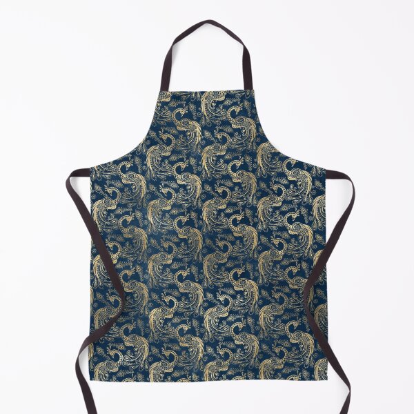 Item preview, An ornate gold peacock on dark blue design designed and sold by AnnieHochmann.