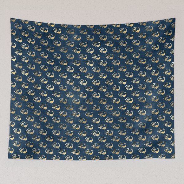 Item preview, Copy of An ornate gold peacock on dark blue design designed and sold by AnnieHochmann.