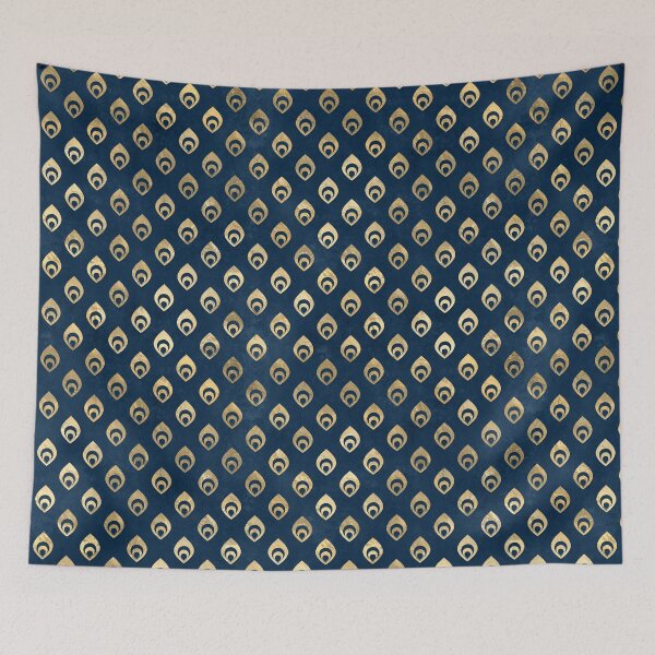 Item preview, An ornate gold on dark blue design designed and sold by AnnieHochmann.