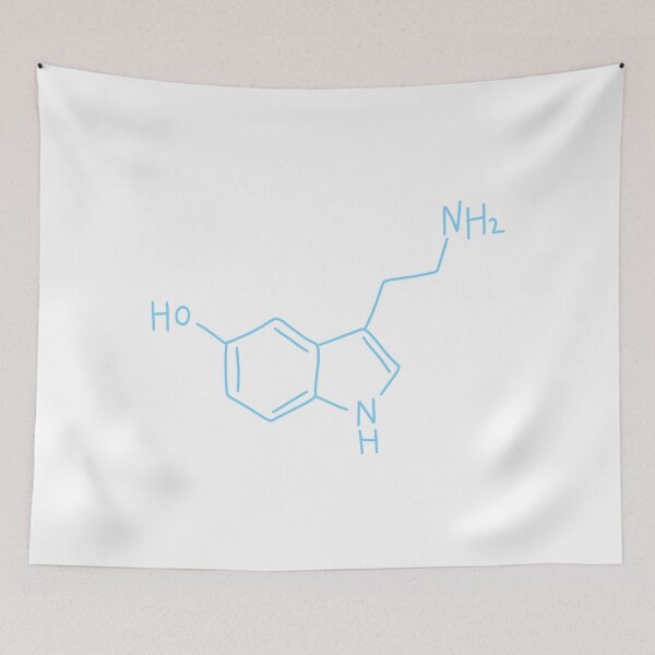 Item preview, Blue Serotonin Molecule Hand Drawn designed and sold by illhustration.