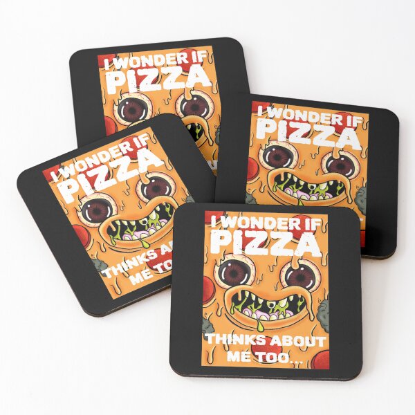 Item preview, Funny Pizza Face - I Wonder If Pizza Think About Me Too Joke Cartoon designed and sold by jacks-tees.