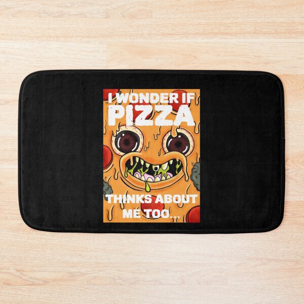 Item preview, Funny Pizza Face - I Wonder If Pizza Think About Me Too Joke Cartoon designed and sold by jacks-tees.