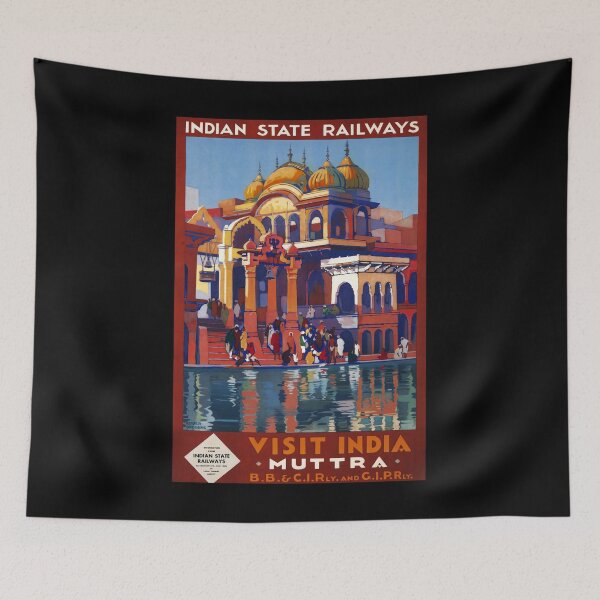 Item preview, retro classic Mutra India poster designed and sold by CorasPosters.