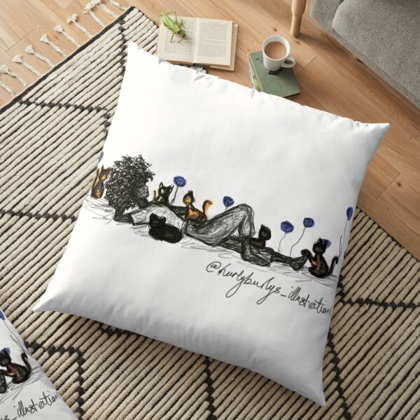 Cat Lover Fields Floor Pillow