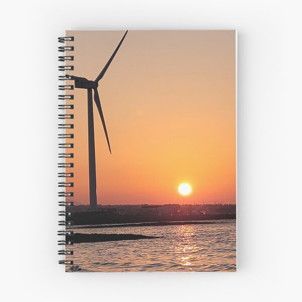 Item preview, Sunset and windmill on the jeju  island sea in Korea designed and sold by human8891.
