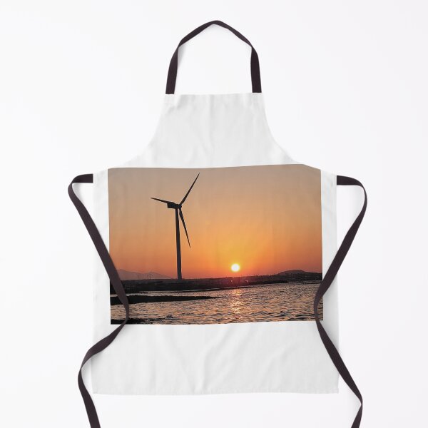 Item preview, Sunset and windmill on the jeju island sea in Korea designed and sold by human8891.