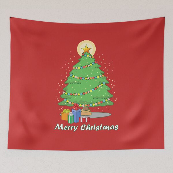 Item preview,  Sparkly christmas tree, Merry christmas decoration, lights and gifts, cute design, xmas, designed and sold by SGS-.
