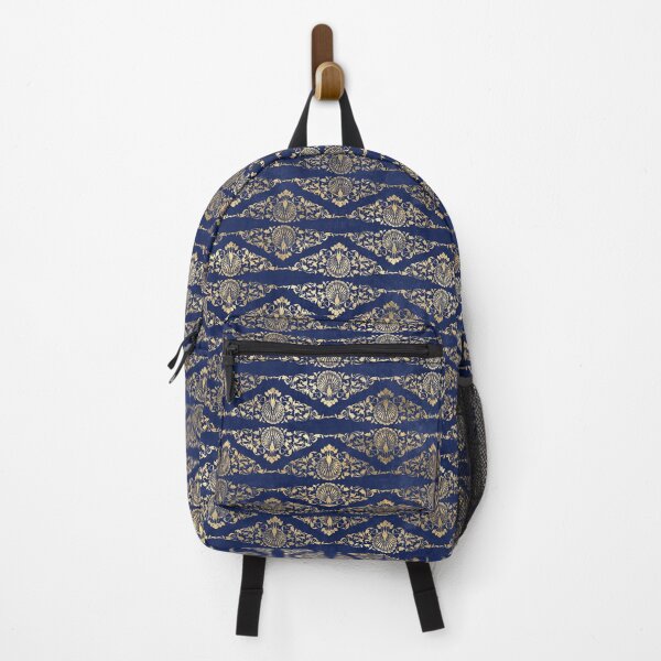 Item preview, An ornate gold damask on dark blue design designed and sold by AnnieHochmann.