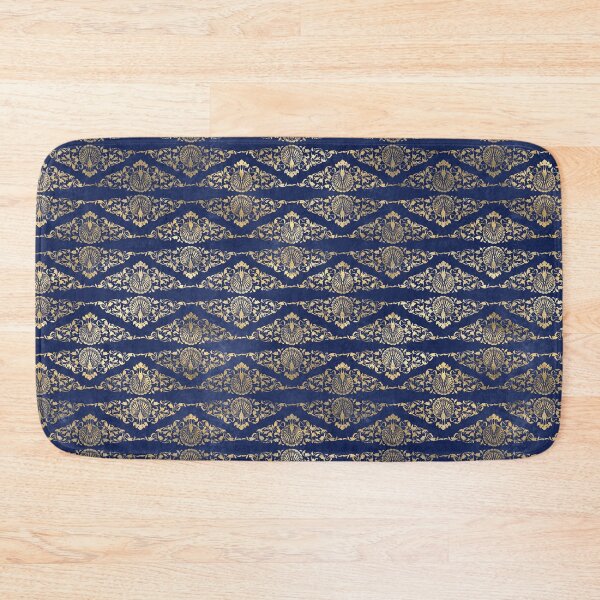 Item preview, An ornate gold damask on dark blue design designed and sold by AnnieHochmann.