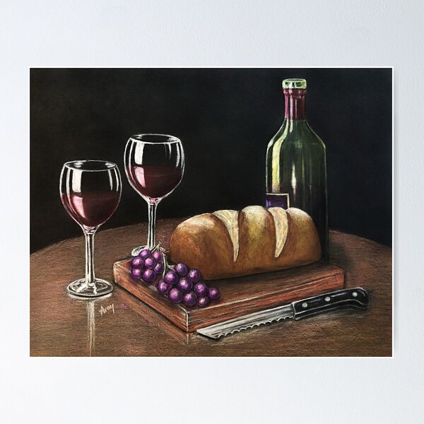 Item preview, Bread & Wine designed and sold by GardenPartyArt.