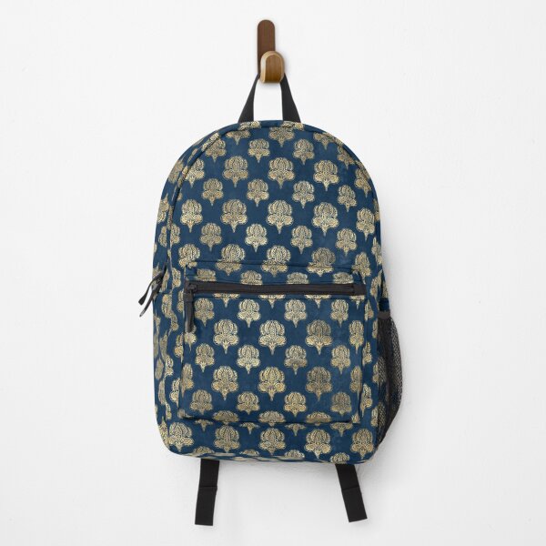 Item preview, An ornate gold damask on dark blue design designed and sold by AnnieHochmann.